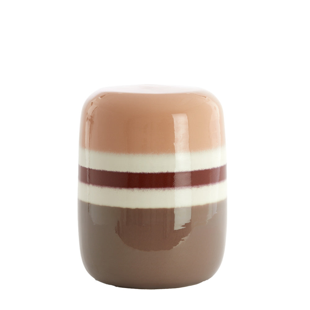 FRANCA csíkos kerámia lerakóasztal Ø34x46