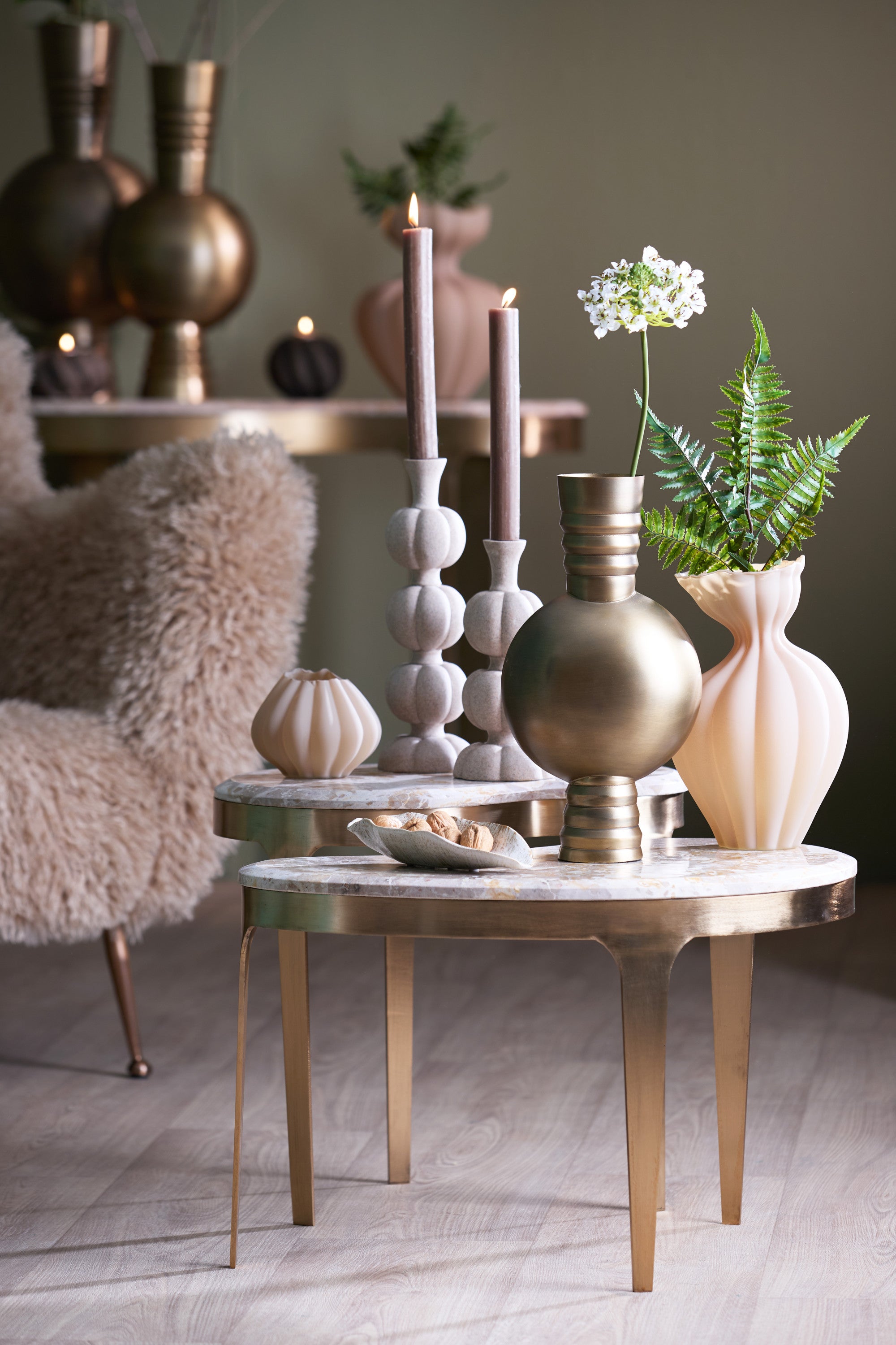 GIULIO márvány dohányzóasztal 65×39×41