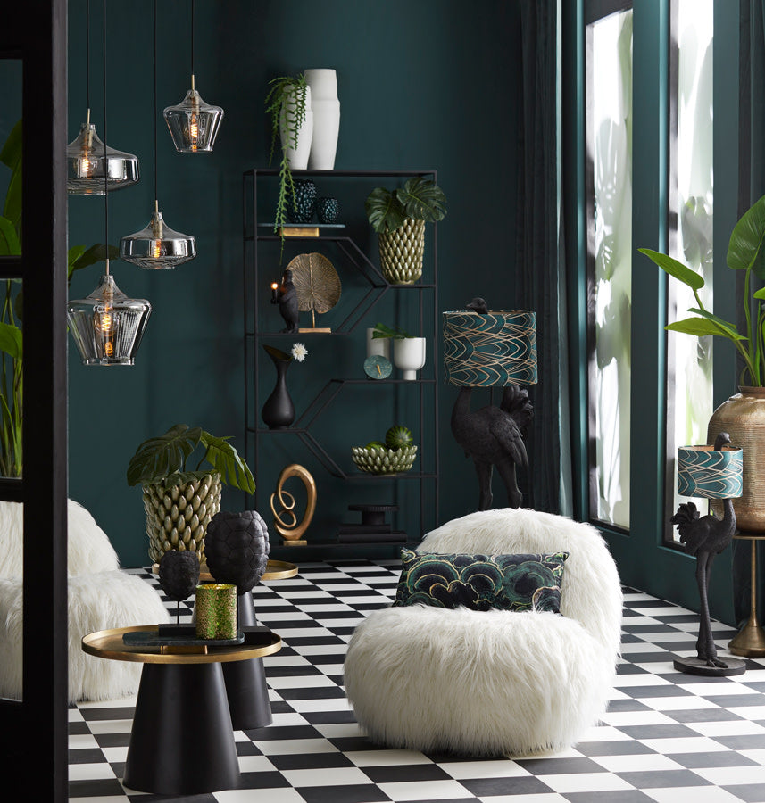 Coffee table Ø60x44 cm POPETA antique bronze-black