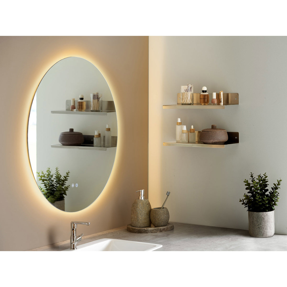 Kiama LED fürdőszobai tükör ø80
