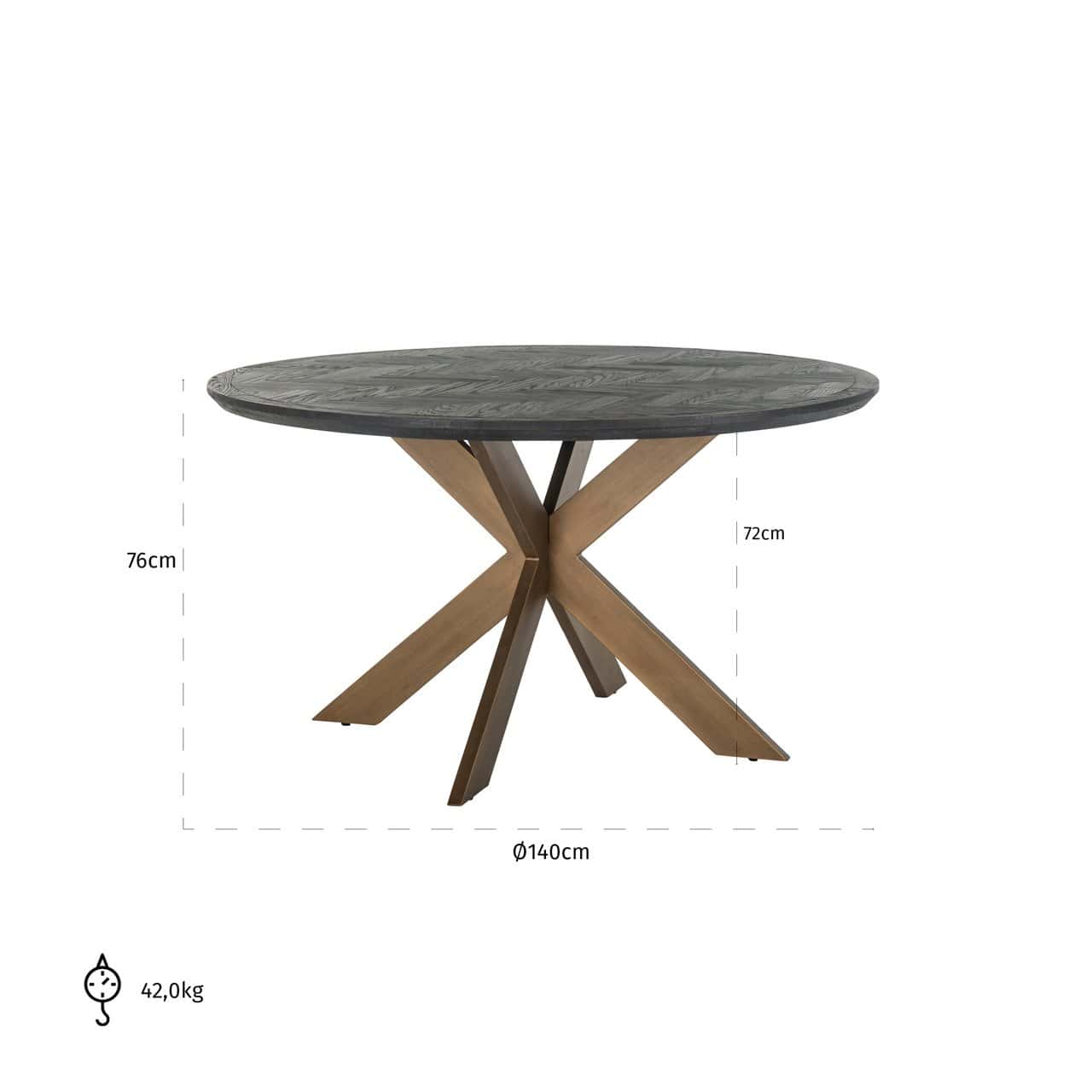 Blackbone kerek étkezőasztal 140Ø