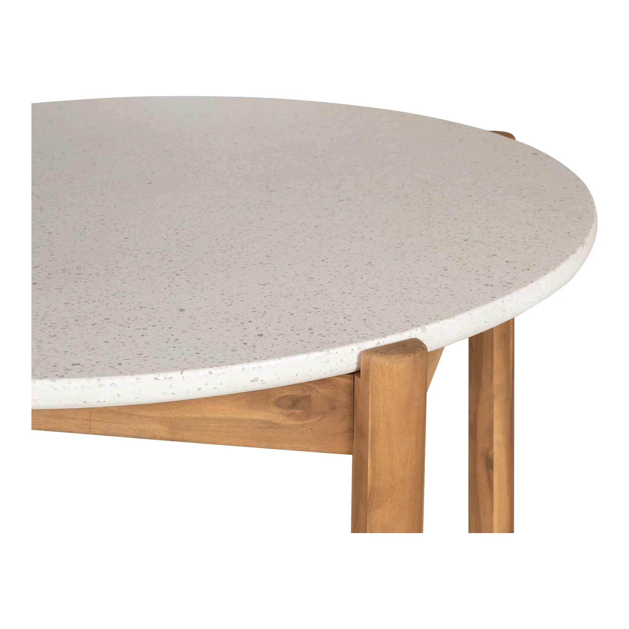 Terracina kültéri étkezőasztal Ø120 cm – akácfa és terrazzo