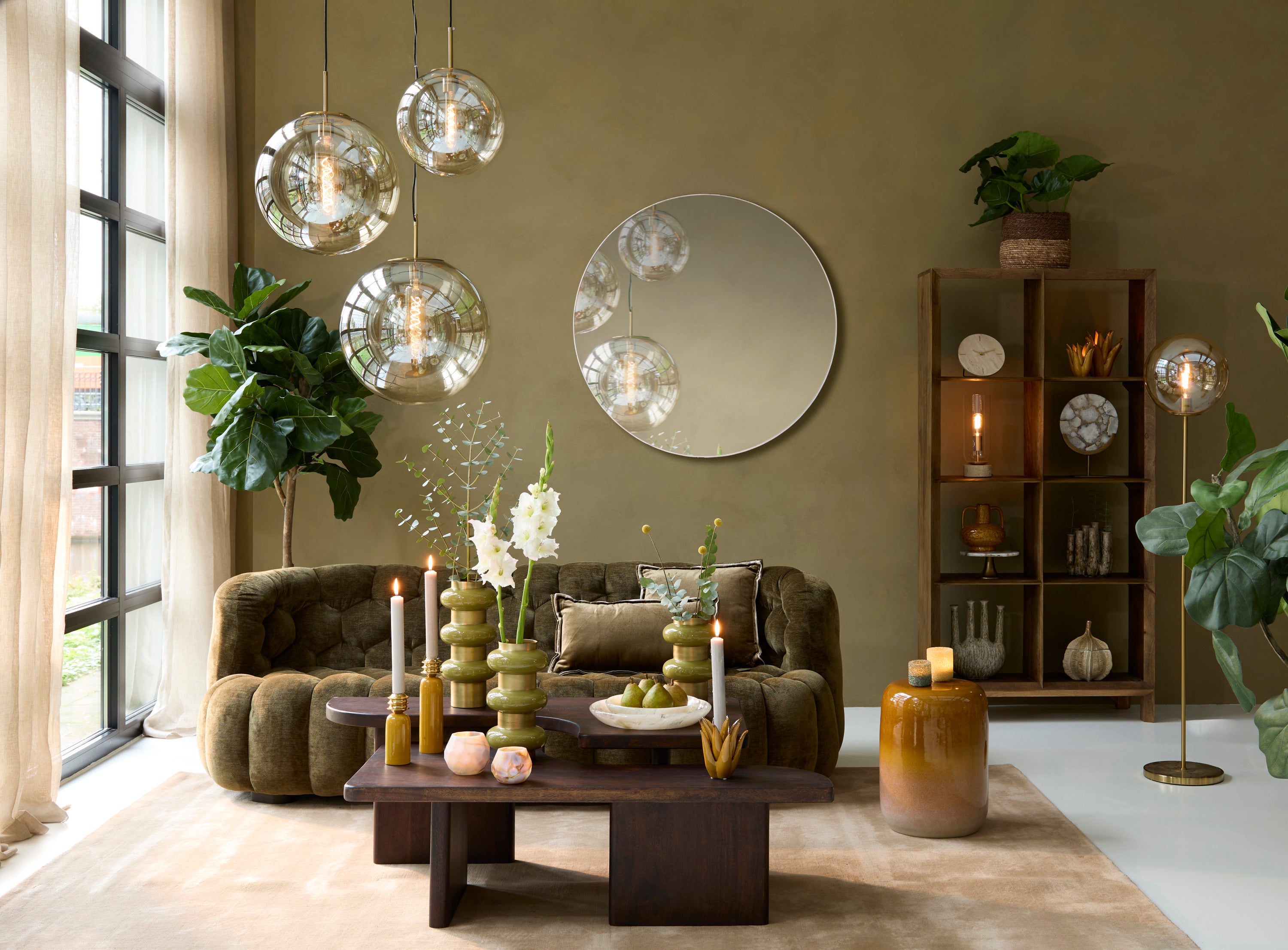 CRATO akác dohányzóasztal szett