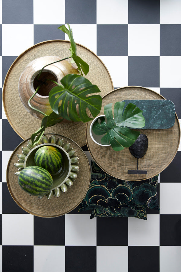 Coffee table Ø60x44 cm POPETA antique bronze-black