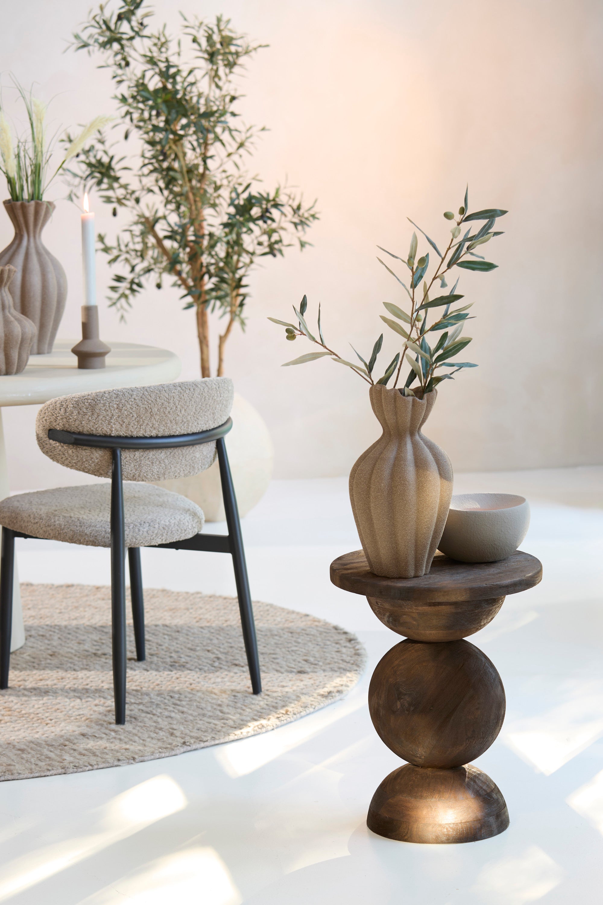 MIRTO matt fa lerakóasztal Ø40x50