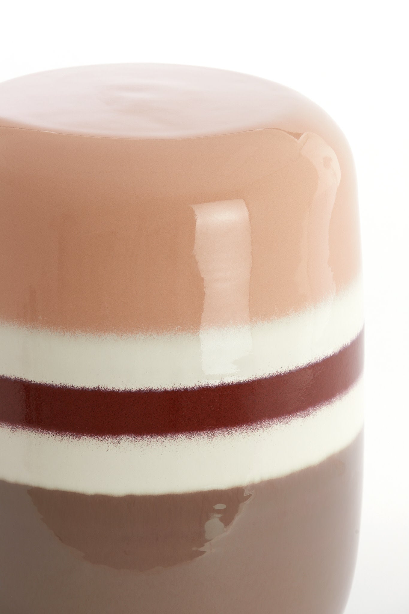 FRANCA csíkos kerámia lerakóasztal Ø34x46