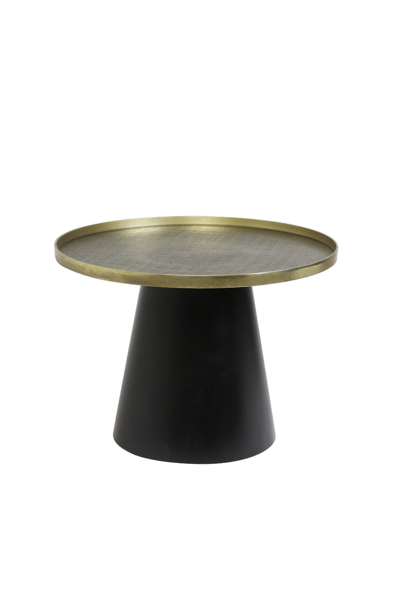 Coffee table Ø60x44 cm POPETA antique bronze-black