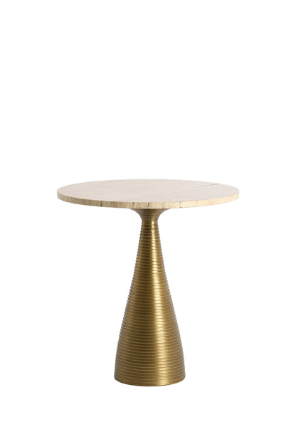 BAHIA travertin-bronz lerakóasztal Ø45x47