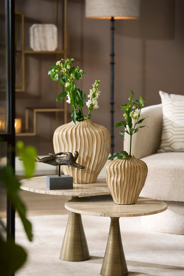 BAHIA travertin dohányzóasztal Ø60×40