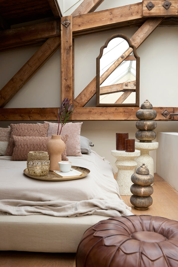 CALIMA bőr Puff Ø58x32