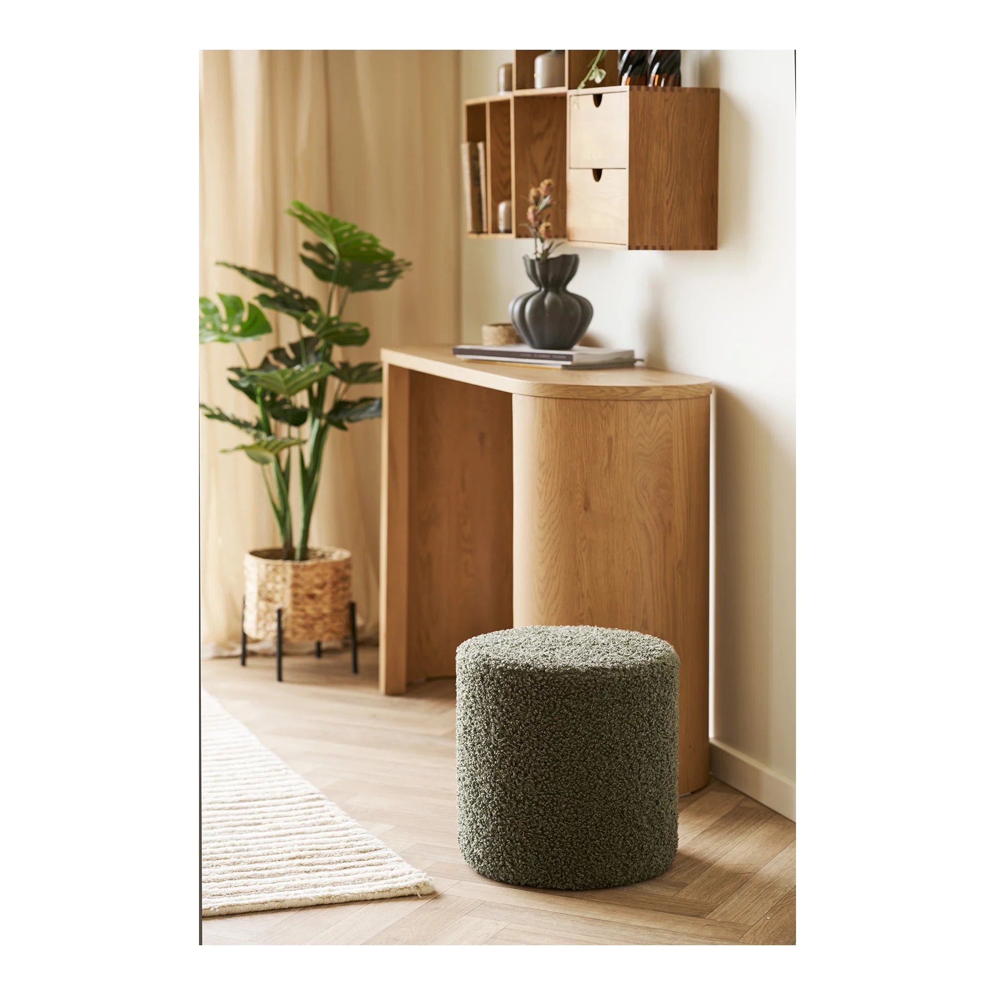 Ejby bouclé puff ø34