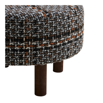 Falkirk fekete-barna mintás puff ø50x36