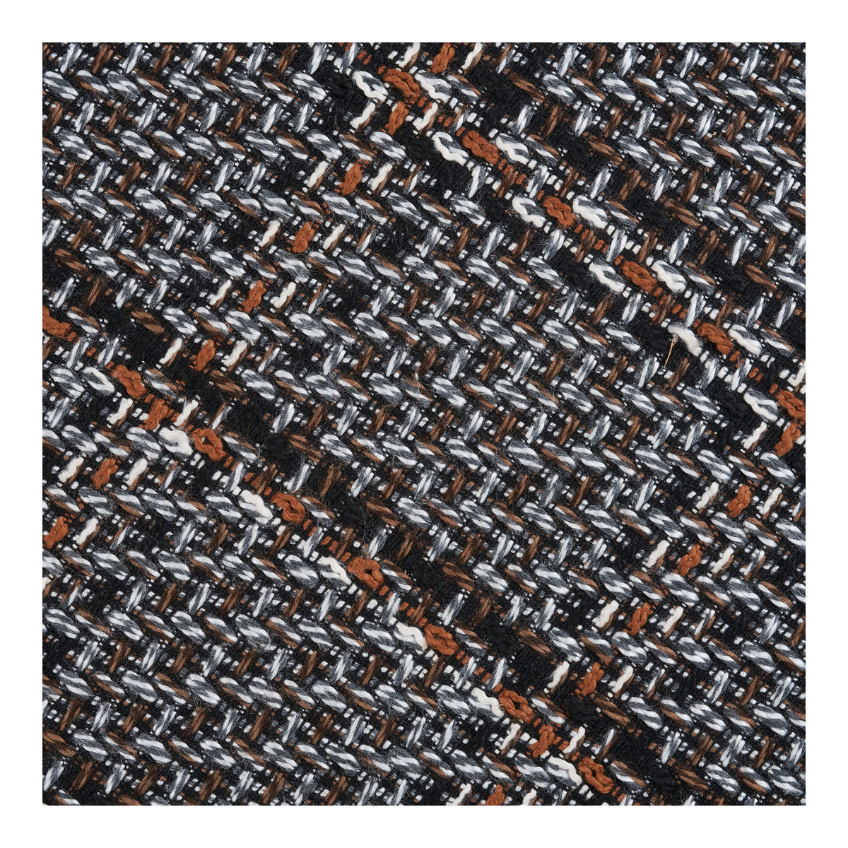 Falkirk fekete-barna mintás puff ø50x36