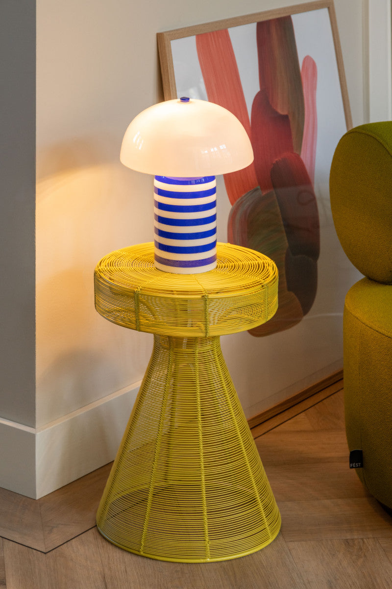 Cuerda Corcho sárga lerakóasztal