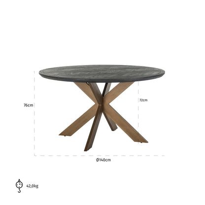 Blackbone kerek étkezőasztal 140Ø