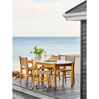 Terracina kültéri étkezőasztal 210×95 cm – akácfa és terrazzo